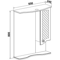 Зеркало со шкафом Runo Милано 65 R УТ000002097 с подсветкой Белое