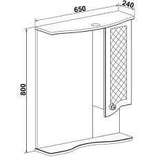 Зеркало со шкафом Runo Милано 65 R УТ000002097 с подсветкой Белое