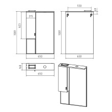Дива - 65 Зеркало-шкаф со светом левое