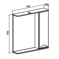 Зеркало со шкафом Runo Барселона 75 R 00000001033 с подсветкой Белое