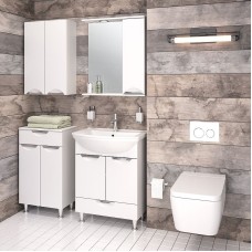 Зеркало со шкафом Runo Барселона 65 R 00000001036 с подсветкой Белое