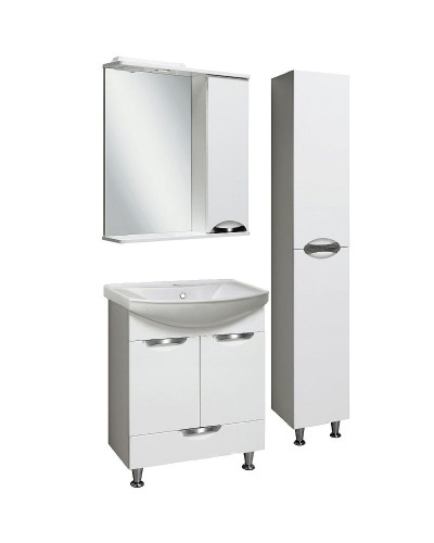 Зеркало со шкафом Runo Барселона 65 R 00000001036 с подсветкой Белое