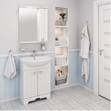 Зеркало со шкафом Runo Авила 60 R 00000001047 с подсветкой Белое