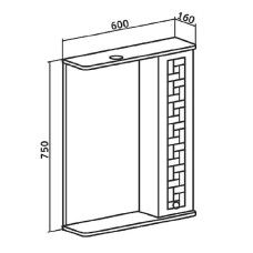 Зеркало со шкафом Runo Авила 60 R 00000001047 с подсветкой Белое