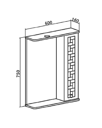 Зеркало со шкафом Runo Авила 60 R 00000001047 с подсветкой Белое