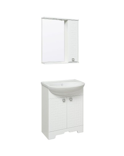 Зеркало со шкафом Runo Авила 60 R 00000001047 с подсветкой Белое