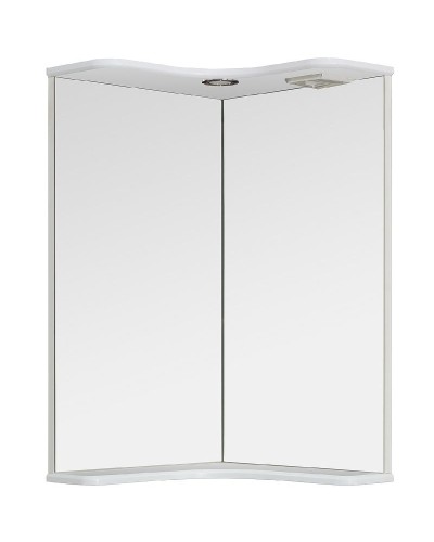 Зеркало Runo Классик 65 УТ000004163 угловое с подсветкой Белое