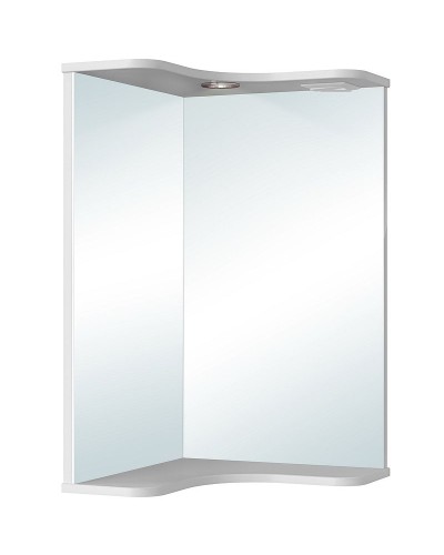 Зеркало Runo Классик 65 УТ000004163 угловое с подсветкой Белое