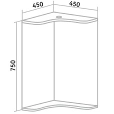 Зеркало Runo Классик 65 УТ000004163 угловое с подсветкой Белое