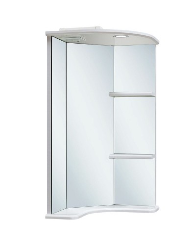 Зеркало Runo Браво 40 00000000949 угловое с подсветкой Белое