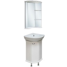 Зеркало Runo Браво 40 00000000949 угловое с подсветкой Белое