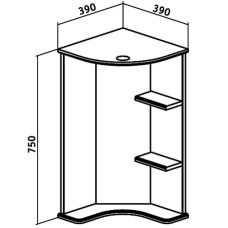 Зеркало Runo Браво 40 00000000949 угловое с подсветкой Белое