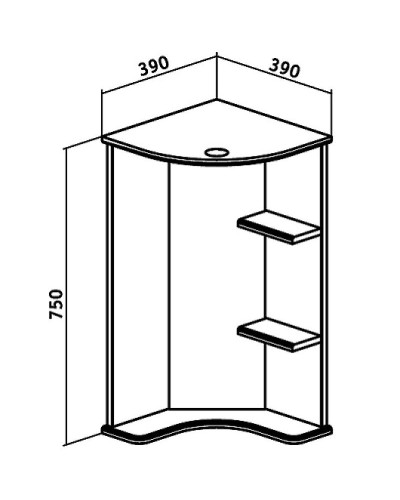 Зеркало Runo Браво 40 00000000949 угловое с подсветкой Белое