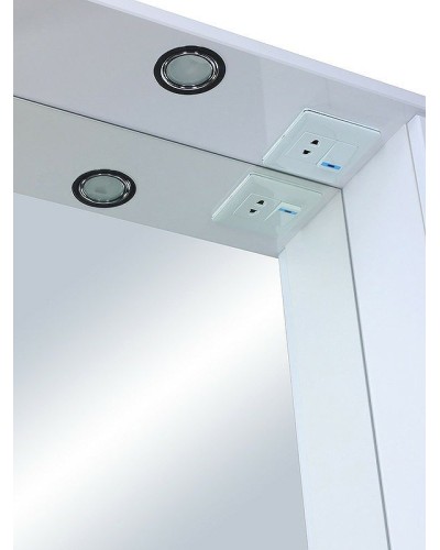 Зеркало со шкафом Runo Толедо 75 R 00000001041 с подсветкой Белое