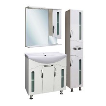 Зеркало со шкафом Runo Толедо 75 R 00000001041 с подсветкой Белое