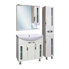 Зеркало со шкафом Runo Толедо 75 R 00000001041 с подсветкой Белое