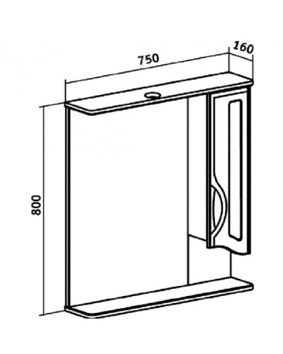 Зеркало со шкафом Runo Толедо 75 R 00000001041 с подсветкой Белое