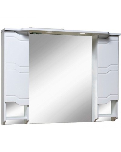 Зеркало со шкафом Runo Стиль 105 00000001119 с подсветкой Белое