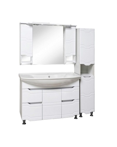 Зеркало со шкафом Runo Стиль 105 00000001119 с подсветкой Белое