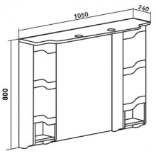 Зеркало со шкафом Runo Стиль 105 00000001119 с подсветкой Белое