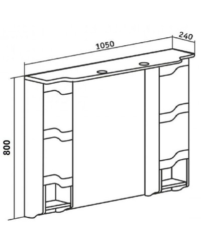 Зеркало со шкафом Runo Стиль 105 00000001119 с подсветкой Белое