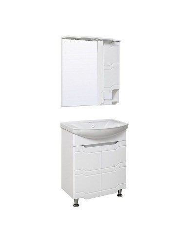 Зеркало со шкафом Runo Стиль 65 R УТ000002339 с подсветкой Белое