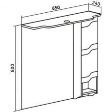 Зеркало со шкафом Runo Стиль 65 R УТ000002339 с подсветкой Белое