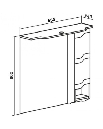 Зеркало со шкафом Runo Стиль 65 R УТ000002339 с подсветкой Белое