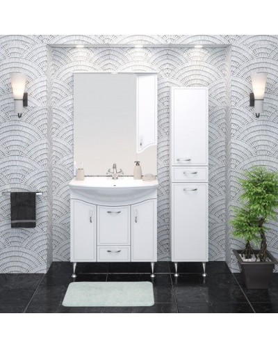 Зеркало со шкафом Runo Севилья 85 R 00000000595 с подсветкой Белое