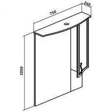 Зеркало со шкафом Runo Севилья 75 R 00000000002 с подсветкой Белое