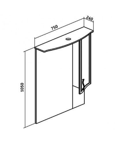 Зеркало со шкафом Runo Севилья 75 R 00000000002 с подсветкой Белое