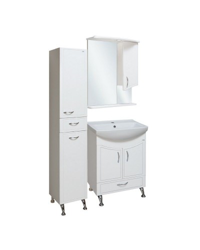 Зеркало со шкафом Runo Севилья 60 R 00000000790 с подсветкой Белое