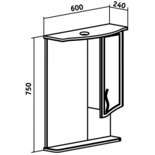 Зеркало со шкафом Runo Севилья 60 R 00000000790 с подсветкой Белое