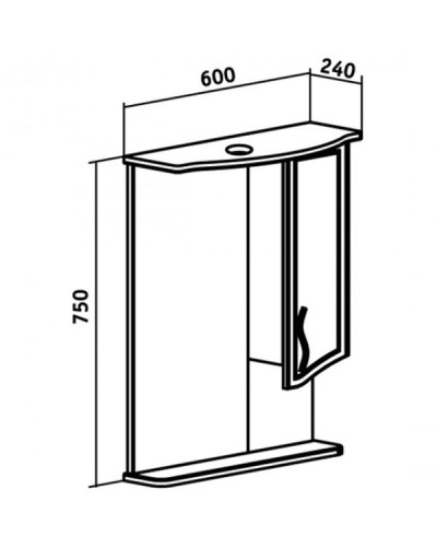 Зеркало со шкафом Runo Севилья 60 R 00000000790 с подсветкой Белое