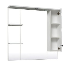 Зеркало со шкафом Runo Турин 85 R УТ000002105 с подсветкой Белое