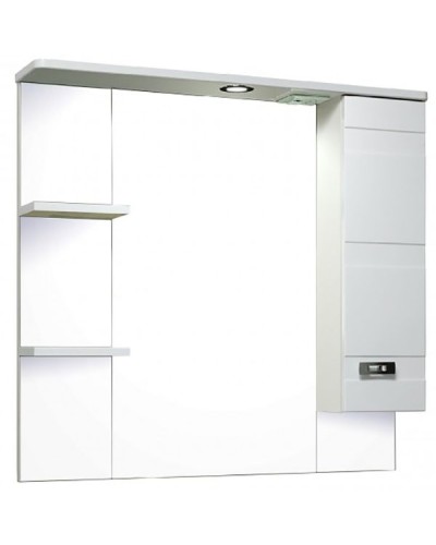 Зеркало со шкафом Runo Турин 85 R УТ000002105 с подсветкой Белое