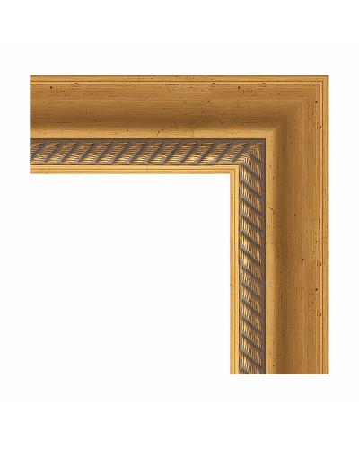 Зеркало Evoform Exclusive 73х53 BY 3379 с фацетом в багетной раме - Состаренное золото с плетением 70 мм