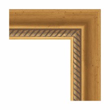 Зеркало Evoform Exclusive 93х63 BY 3431 с фацетом в багетной раме - Состаренное золото с плетением 70 мм