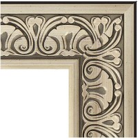 Зеркало Evoform Exclusive 100х70 BY 3450 с фацетом в багетной раме - Барокко серебро 106 мм