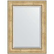 Зеркало Evoform Exclusive 112х82 BY 3480 с фацетом в багетной раме - Состаренное серебро с орнаментом 120 мм