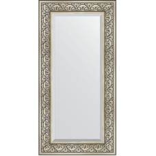 Зеркало Evoform Exclusive 120х60 BY 3502 с фацетом в багетной раме - Барокко серебро 106 мм