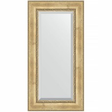 Зеркало Evoform Exclusive 122х62 BY 3506 с фацетом в багетной раме - Состаренное серебро с орнаментом 120 мм