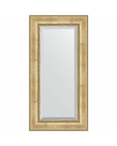 Зеркало Evoform Exclusive 122х62 BY 3506 с фацетом в багетной раме - Состаренное серебро с орнаментом 120 мм