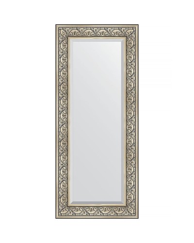 Зеркало Evoform Exclusive 140х60 BY 3528 с фацетом в багетной раме - Барокко серебро 106 мм