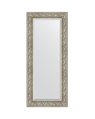 Зеркало Evoform Exclusive 150х65 BY 3554 с фацетом в багетной раме - Барокко серебро 106 мм