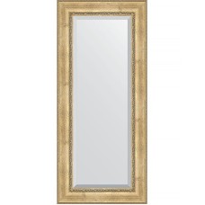 Зеркало Evoform Exclusive 152х67 BY 3558 с фацетом в багетной раме - Состаренное серебро с орнаментом 120 мм