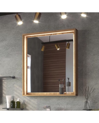 Dallas - 70 Зеркало свет ДСП (Дуб Галифакс)