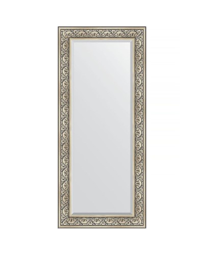 Зеркало Evoform Exclusive 160х70 BY 3580 с фацетом в багетной раме - Барокко серебро 106 мм