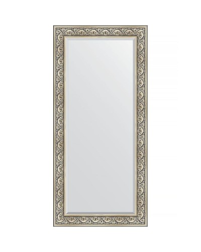 Зеркало Evoform Exclusive 170х80 BY 3606 с фацетом в багетной раме - Барокко серебро 106 мм