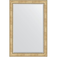 Зеркало Evoform Exclusive 182х122 BY 3636 с фацетом в багетной раме - Состаренное серебро с орнаментом 120 мм